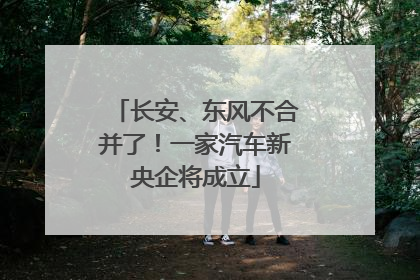 长安、东风不合并了！一家汽车新央企将成立